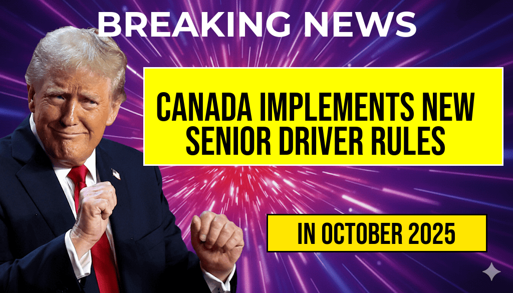 Canada Introduces New Driving License Regulations for Seniors Aged Over 70 Starting October 2025